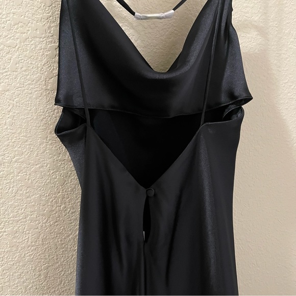 NWT! ZARA BEADED SATIN EFFECT DRESS BLACK - Picture 7 of 7
